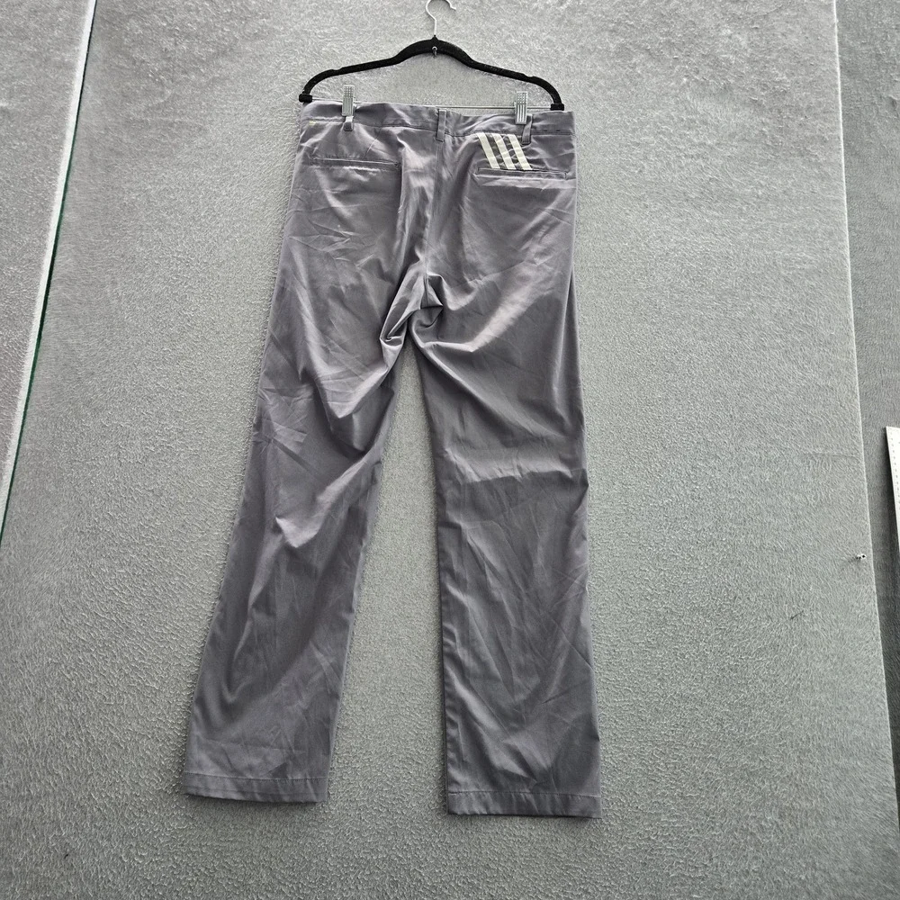 Adidas Men Pants 34X32 Gray Golf Chino Straight Mid Rise Pockets 30